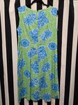 Vintage Volup 1960's Blue Green Paisley Wiggle Dress