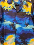 Vintage 1970s Helenas Blue Tropical Shirt