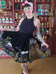 Vintage 1950's Altered Black Velvet Mexican Circle Skirt