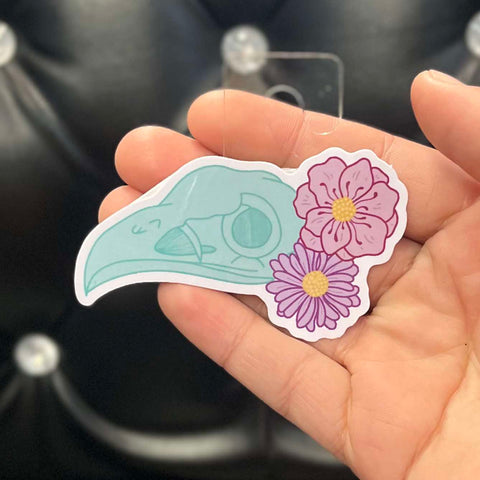 Pastel Sadist Corvid Skull Sticker