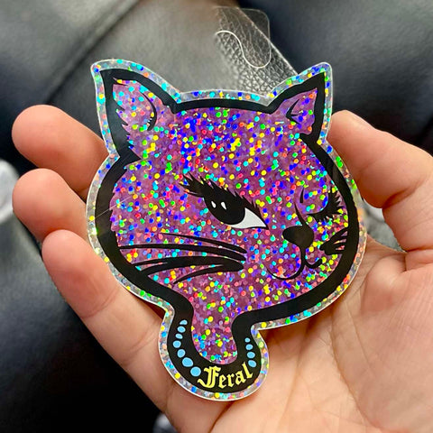 Krystan Saint Cat 90s Winking Cat Vinyl Sticker