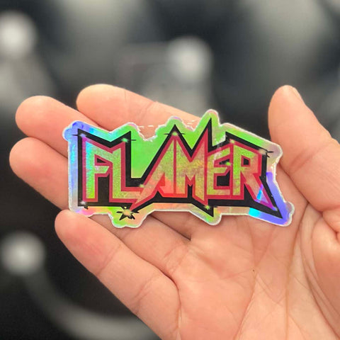 Jeff Lassiter Rock-N-Roll Flamer Holographic Sticker- Small