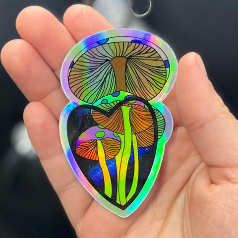 Abernathy's Mushroom Holographic Sticker