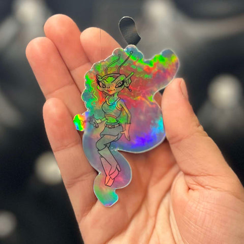 Unforgiven Space Babe Holographic Sticker