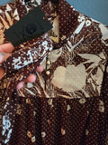 Vintage 1970's Brown Floral Print Dress