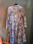 Vintage 1970's Blue Floral Shirt Dress