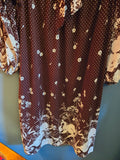 Vintage 1970's Brown Floral Print Dress