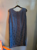 Vintage 1960s Asian Brocade Navy Silk Dress