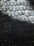 Vintage 20's Black and Iridescent Blue Beaded Bag