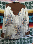 Vintage White Brown Floral Western