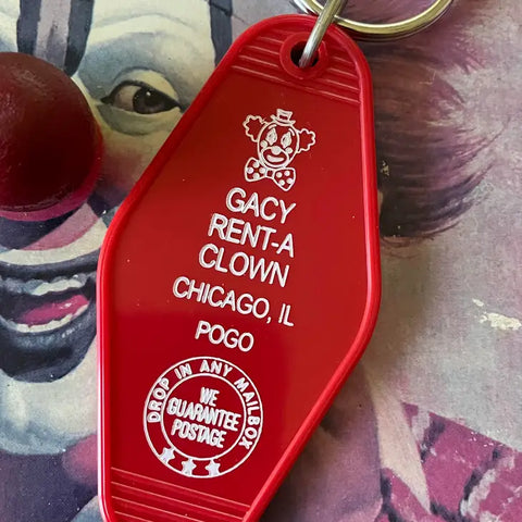 The 3 Sisters Design Co. Motel Key Fob - Gacy Rent-A-Clown