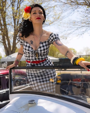 Anita Cruz Collectif Black Gingham Dress
