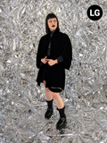 Vintage AS IS Gathered Black Velvet Coat