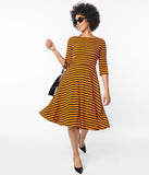 Anita Moore UV Orange & Black Dress