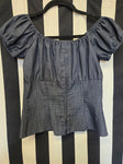 Anita Moore Pinup Couture Denim Peasant Top