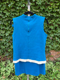 Vintage 60s Teal and White Mod Skirt Set