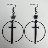 Mio Queena Gothic Blood Stained Sword Dangle Earrings