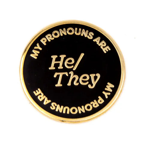 These Are Things He/They Pronoun Enamel Pin