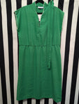 Vintage Volup 60s Kelly Green Dress with Belt