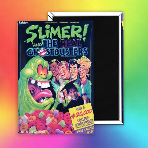 The Foxy Hipster Ghostbusters Slimer Cereal Fridge Magnet