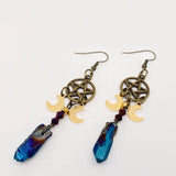 Mio Queena Moon Goddess Earrings Witch Hook Earrings