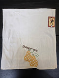 Vintage Embroidered Pear Linen Towel