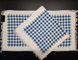 Vintage Blue Gingham Towel Set