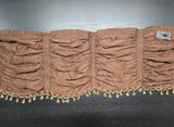 Vintage Ruched & Tasseled Brown Valance