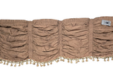 Vintage Ruched & Tasseled Brown Valance