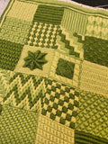 Vintage Green Patchwork Cross Stitch