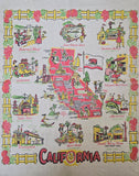 Vintage California Souvenir Tea Towel