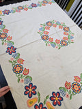 Vintage Fruit and Floral Tablecloth