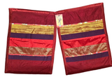 Vintage 90's Set of Two Red and Purple Pillowcases
