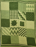 Vintage Green Patchwork Cross Stitch