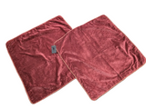 Vintage 90's Burgundy Set of Two Velvet Pillowcases