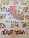 Vintage California Souvenir Tea Towel