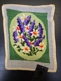 Vintage Purple and White Floral Cross Stitch