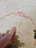 Vintage Embroidered Butterfly and Basket Pillow Case
