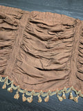 Vintage Ruched & Tasseled Brown Valance