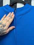 Vintage Volup 60s Long Sleeve Blue Polyester Dress