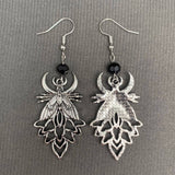 Mio Queena Gothic Moth Mandala Dangle Earrings