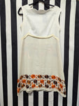 Vintage 60s White Lace Flower Embroidered Dress