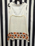 Vintage 60s White Lace Flower Embroidered Dress