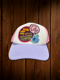 Reds Vintage Pink Patch Hat - Blue Rose