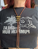 Reds Retro Abalone Shell & Brown Leather Bolo Tie