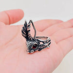 Mio Queen Vintage Devil Rabbit Stainless Steel Ring