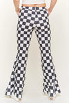 Jade By Jane Heathered Gray Checkered Flared Pants