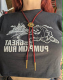 Unforgiven Kissing Angels Red & Black Leather Bolo Tie
