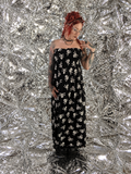 Gently Used Black Skull and Cross Bones Strapless Dress