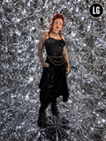Gently Used Super Low Fat Black Velvet Dress